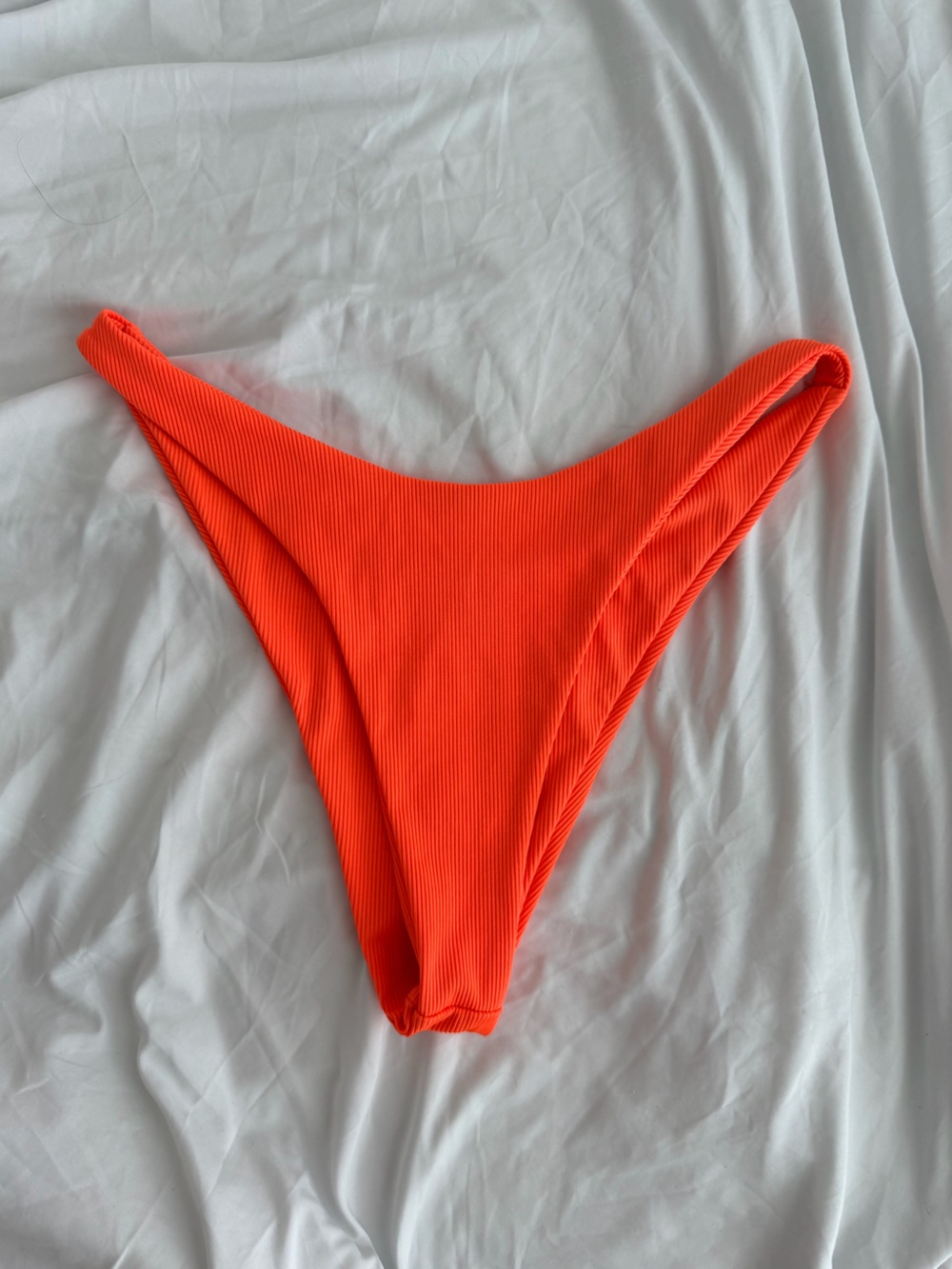 Floerns Orange Rib Knit Triangle Bikini Set - Picture 4 of 4